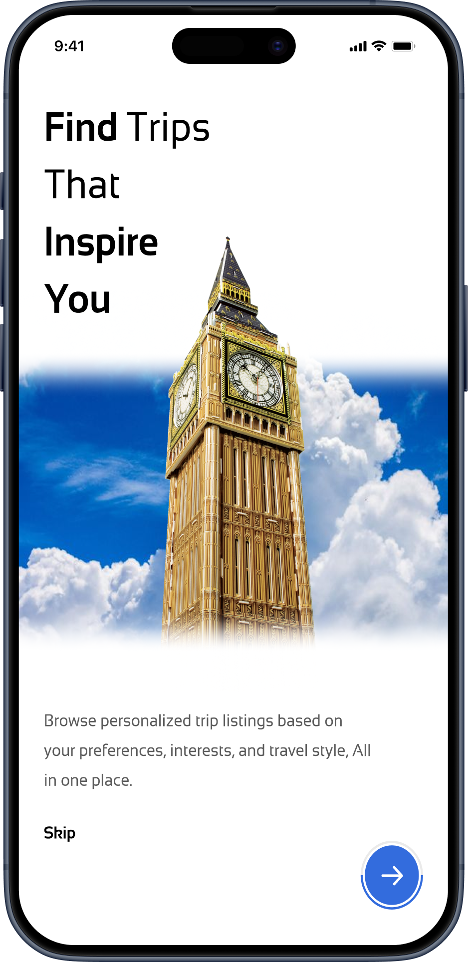 Onboarding Screen - Welcome and setup experience